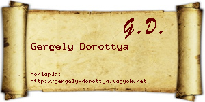 Gergely Dorottya névjegykártya